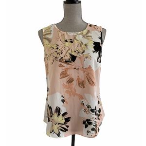 DKNY Sleeveless Pink Floral Blouse NWT XS